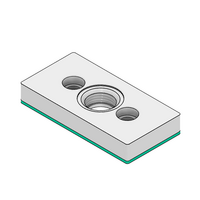 MODULAR SOLUTIONS PNEUMATIC PLATE 45MM X 90MM WITH GASKET 1/2 G THREADED CENTER THRU HOLE